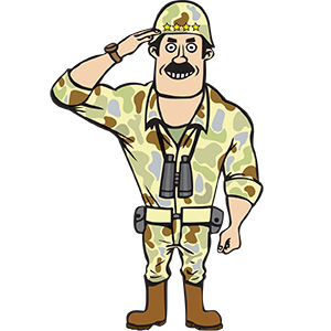 picture of Kids Party Entertainment Commando Cartoon character